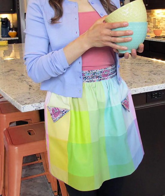Rainbow Charm Square Patchwork Half Apron Pattern