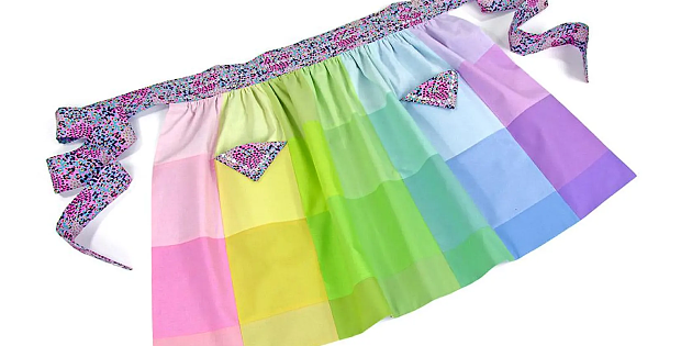 Rainbow Charm Square Patchwork Half Apron Pattern