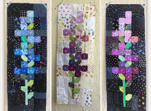 Delphinium Flower Quilt Block Pattern