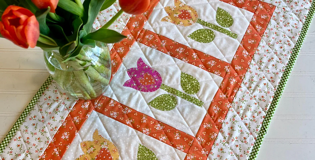 Tulip Garden Quilted Table Runner Pattern