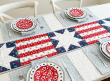 Patriotic Stars and Stripes Quilted Table Runner Pattern