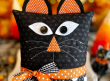 Black Cat Mini Halloween Pillow