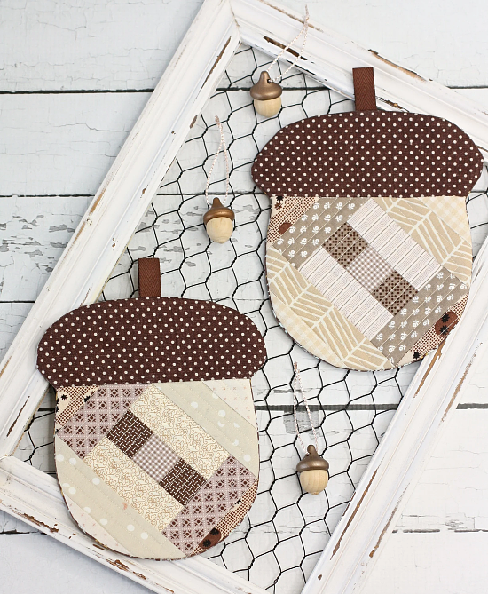 Patchwork Acorn Coaster Pattern
