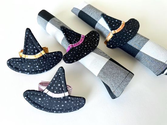 Witchy Hats Napkin Rings Pattern