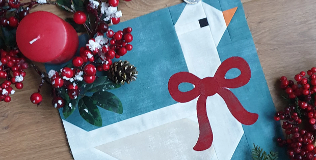 Christmas Goose Quilt Block Pattern