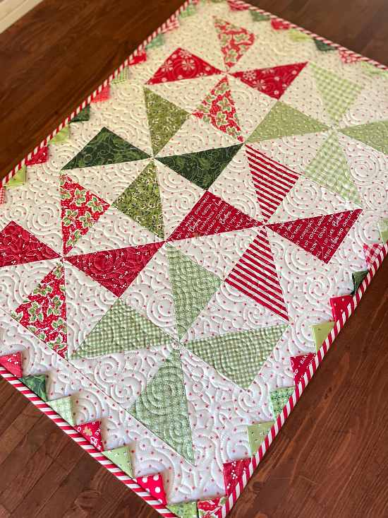 Pinwheels and Prairie Points Table Topper Pattern