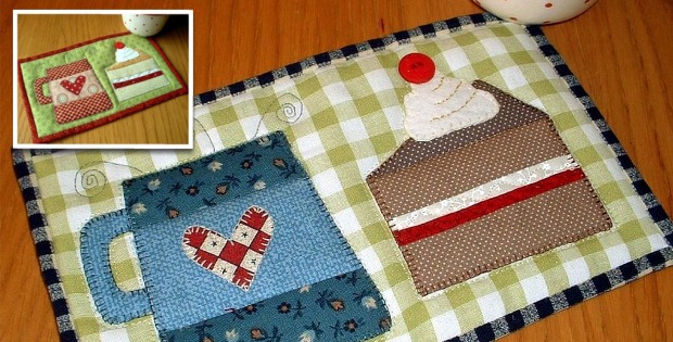 Coffee and Cake Mug Rug Pattern