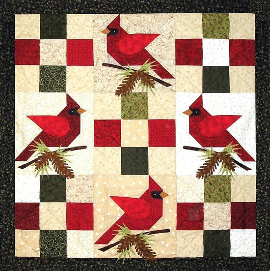 This Cardinal Quilt Is A Splash Of Color All Winter Quilting Digest