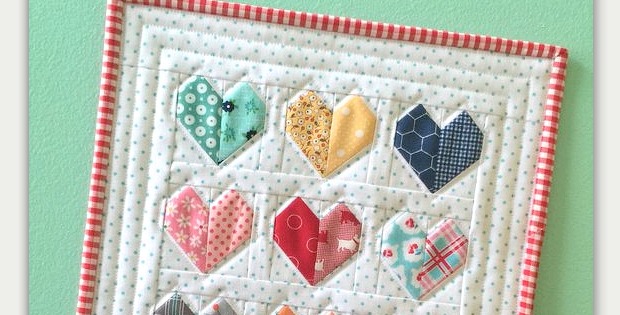 Scrappy Happy Hearts Mini Quilt