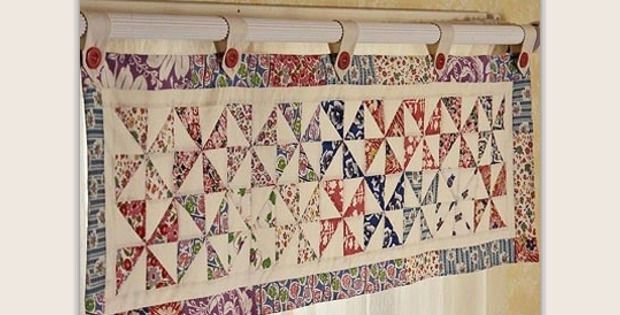 Pinwheels Valance Pattern, with Matching Quilt, Shams and Bedskirt