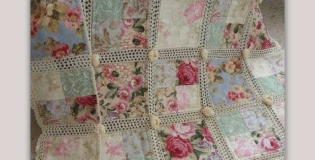 Fabric and Crochet Quilt