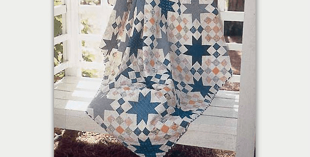 Checkered Star Vintage Quilt Pattern