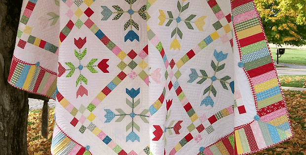 Promenading Tulips Quilt