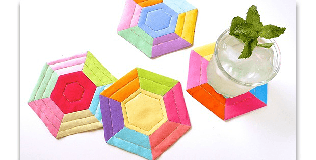 Colorful Hexie Coasters
