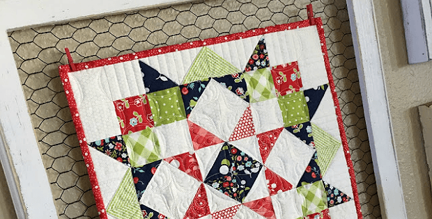 Moda Love Mini Quilt In Rustic Frame