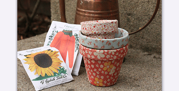 DIY Fabric Covered Pots