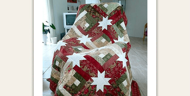 Log Cabin Hidden Stars Quilt