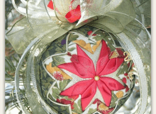 No-Sew Quilted Flower Christmas Ornament