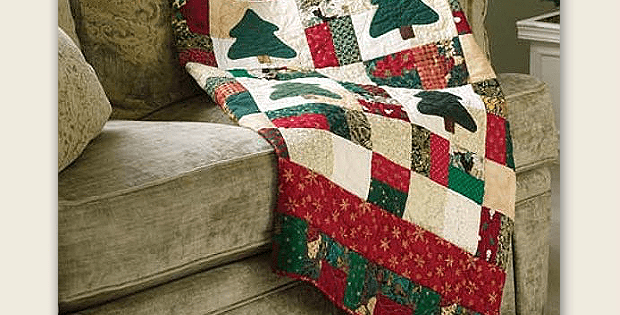 Nine-Patch Christmas Scrap Quilt