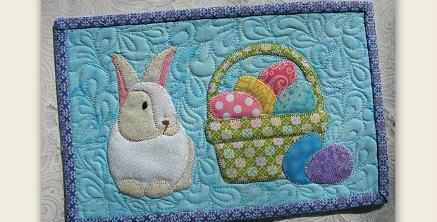 Bunny and Basket Mug Rug