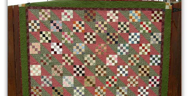 4-Patch and Furrows Quilt Pattern