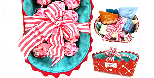 Fabric Gift Baskets Tutorial