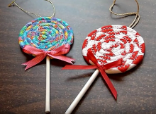 Fabric Lollipop Christmas Ornament