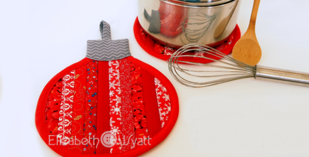 Stripey Christmas Ornament Hot Pad Tutorial