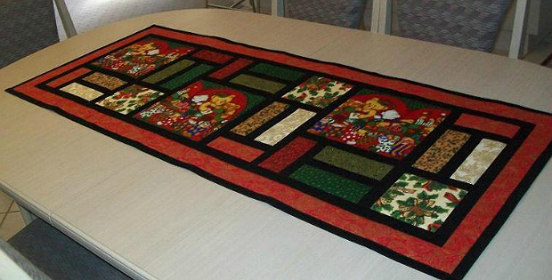 Stained Glass Christmas Table Runner