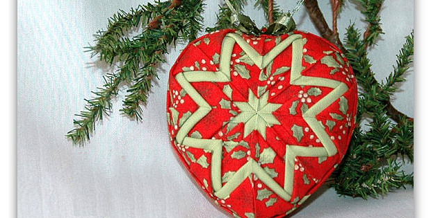 No Sew Quilted Heart Ornament