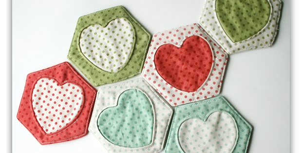 Hex and Heart Coasters