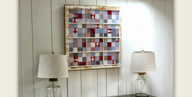 Frame Quilt Blocks with An Old Window