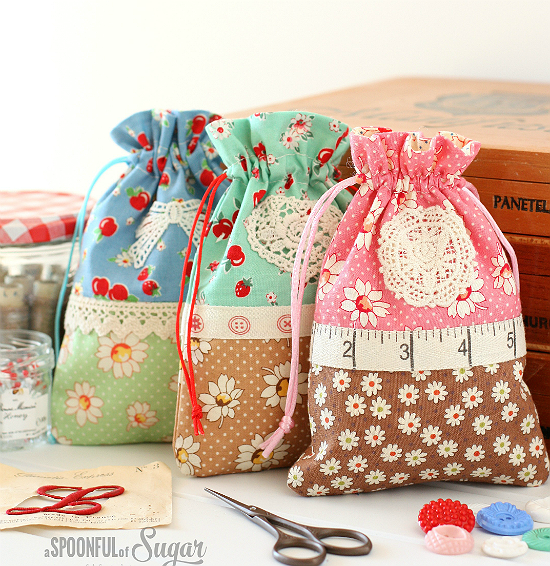 Sweet Drawstring Bags Make Lovely Gifts - Quilting Digest