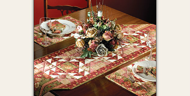 Blooming Roses Runner and Place Mats Pattern