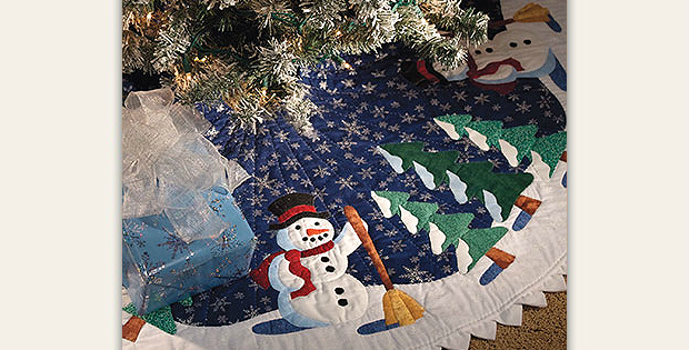 Friendly Snowman Tree Skirt Pattern