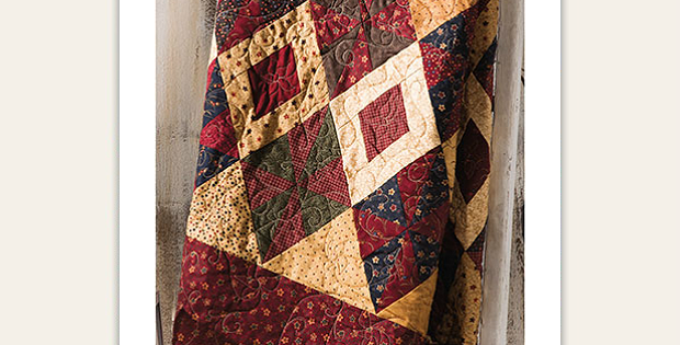 Diamond Pinwheels Lap Quilt Pattern