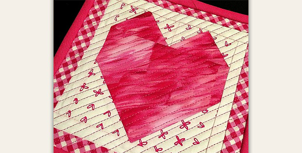 Sweet Heart Mug Rug Pattern