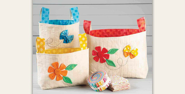 Floral Fabric Baskets Pattern