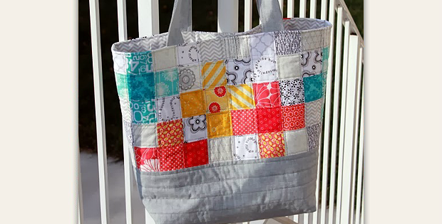 Scrappy Quilted Tote Bag Tutorial