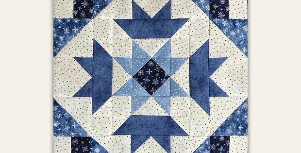 Crown and Star Quilt Block Pattern