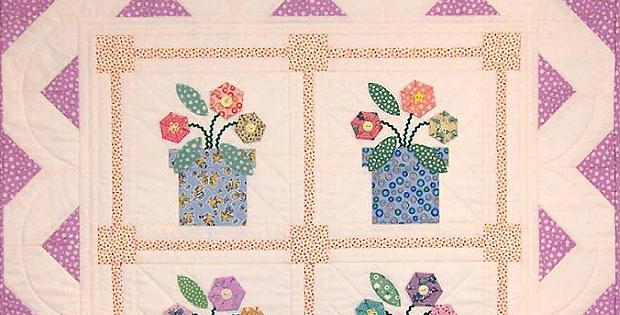 Flowerpots Mini Quilt Pattern