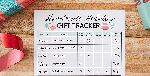 Handmade Holiday Gift Tracker