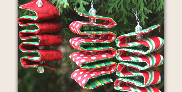 Fabric Ribbon Candy Ornament Tutorial