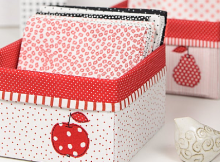 Fabric Baskets with Applique Pattern