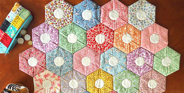 Folded Hexagon Quilt Pattern