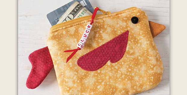 Chicken Zippered Pouch Pattern