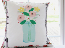 Mason Jar Flower Vase Pillow Tutorial