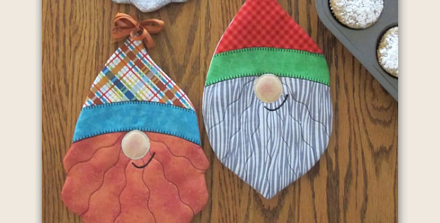 Two Toooo Cute Gnomes Pot Holder Pattern