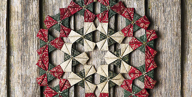 Fabric Folded Wreath Tutorial