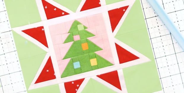 Christmas Tree Star Quilt Block Pattern